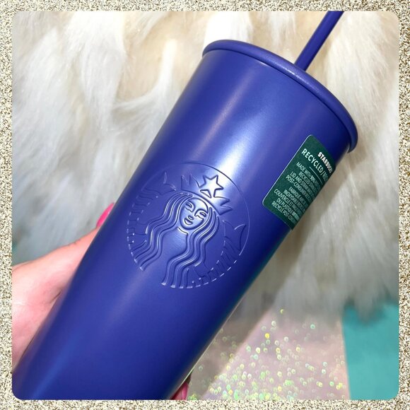 💜 ♻️ 2025 Starbucks Purple/Blue Recycled 6 Piece Collection NWT - Picture 5 of 12